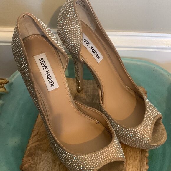 STEVE MADDEN BEDAZZLED JEWELED STILETTO HEELS size 8.5 - Picture 2 of 7